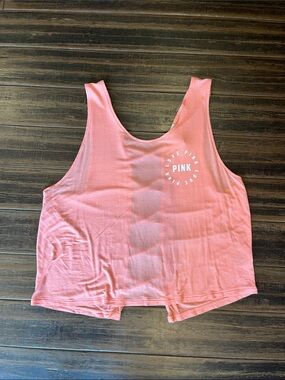 PINK Victoria's Secret Coral Pink Scoop Tank Crop